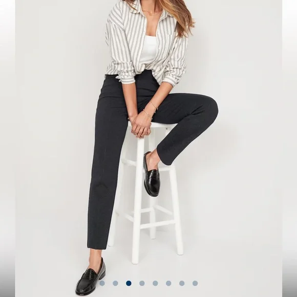 Extra High-Waisted Stevie Straight Ankle Pants - Picture 2 of 7